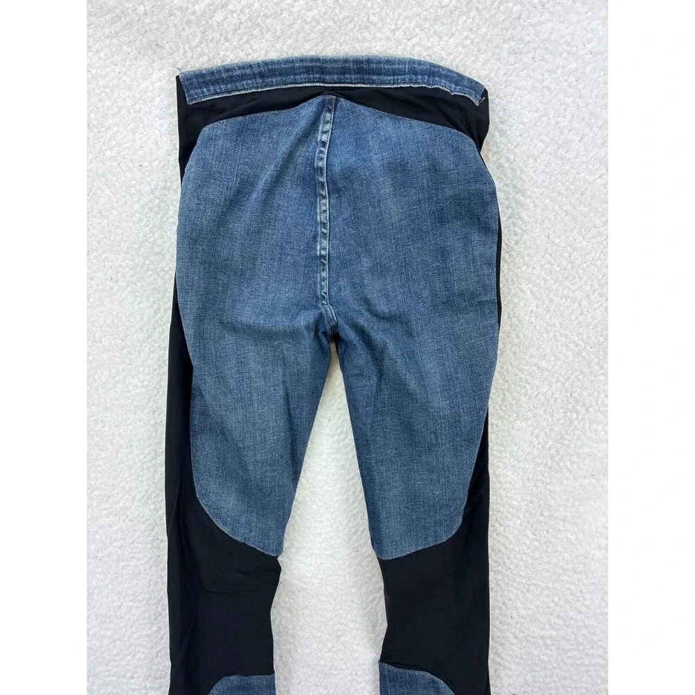 Helmut Lang Two Tone Panel Skinny Jeans Womens 24 Blue Black Stretch Designer